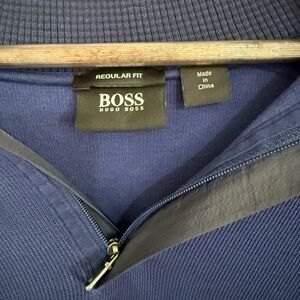 Hugo Boss Blue Zip-Up Pullover